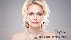  Presentation with luxury fashion handbags - PPT layouts having diamond gems - portrait of gorgeous blond wearing background and a lemonade colored foreground