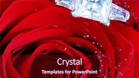  Presentation with diamond - Slide deck enhanced with diamond in case with flowers isolated on white background background and a crimson colored foreground