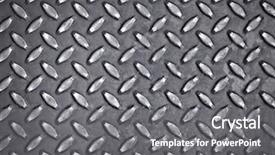  Presentation with diamond plate - PPT theme featuring diamond metal background background and a gray colored foreground