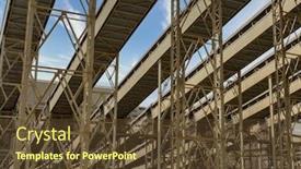  Presentation with belts - Audience pleasing PPT theme consisting of diamond-mine-conveyor-belts-carry backdrop and a tawny brown colored foreground