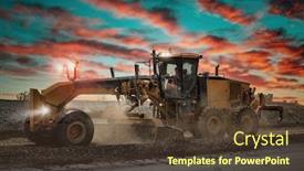  Presentation with motor grader - PPT layouts with diamond-mining-in-open-pit background and a tawny brown colored foreground