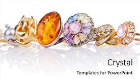  Presentation with gold diamond - Colorful slide deck enhanced with diamond necklace - large collection of gold jewellery backdrop and a  colored foreground