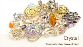  Presentation with fuel cell lots of rechargeable - Cool new PPT theme with diamond necklace - lots of jewellery on white backdrop and a lemonade colored foreground