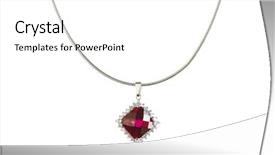  Presentation with diamond - Cool new presentation theme with diamond necklace - pendant isolated on the white backdrop and a white colored foreground