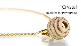  Presentation with diamond - Audience pleasing PPT theme consisting of diamond necklace woman - pendant in form of ball backdrop and a  colored foreground