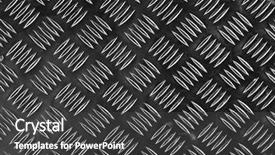  Presentation with chrome aluminium texture metal - PPT theme featuring diamond plate - background - textured metal background and a dark gray colored foreground