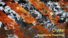  Presentation with diamond plate - Theme featuring diamond plate - black and yellow lines background and a tawny brown colored foreground