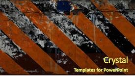  Presentation with diamond plate - Amazing theme having diamond plate - black and yellow lines backdrop and a tawny brown colored foreground