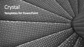  Presentation with iron - Amazing PPT layouts having diamond plate - iron staircase backdrop and a gray colored foreground