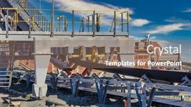  Presentation with conveyor belt - Amazing slide deck having diamond-processing-plant-conveyor-belt backdrop and a violet colored foreground