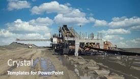  Presentation with conveyor belt - PPT layouts having diamond-processing-plant-conveyor-belt background and a gray colored foreground