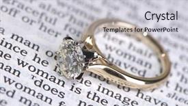  Presentation with sad woman diamond ring - Colorful presentation enhanced with diamond ring on a bible backdrop and a light gray colored foreground