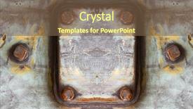  Presentation with chrome aluminium texture metal - Audience pleasing PPT theme consisting of diamond screw plate background - grunge metal texture template backdrop and a  colored foreground