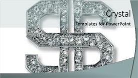  Presentation with dollar sign - Audience pleasing PPT theme consisting of diamond studded dollar sign bling backdrop and a light blue colored foreground