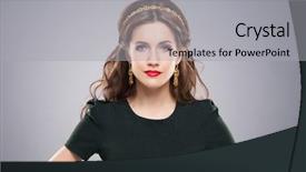  Presentation with beautiful golf courses - Audience pleasing PPT theme consisting of diamond women - beautiful young brunette posing backdrop and a light gray colored foreground