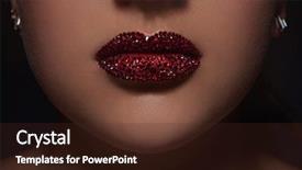  Presentation with crystals - Beautiful PPT layouts featuring diamond women - close-up image of lips backdrop and a tawny brown colored foreground