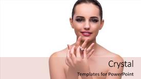  Presentation with engagement - PPT layouts having diamond women - woman with engagement ring isolated background and a coral colored foreground