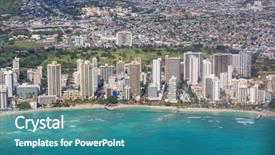  Presentation with diamond head - Presentation featuring diamonds - beautiful aerial view background and a teal colored foreground