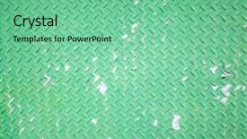  Presentation with diamond plate - Colorful theme enhanced with diamonds rough - background of metal diamond plate backdrop and a seafoam green colored foreground