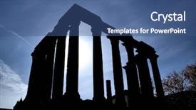  Presentation with world heritage - Audience pleasing slide deck consisting of diana - roman temple in evora portugal backdrop and a ocean colored foreground