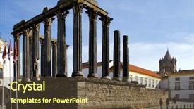  Presentation with world heritage - Amazing theme having diana - roman temple in evora portugal backdrop and a tawny brown colored foreground