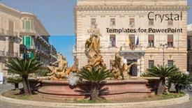  Presentation with square - Theme enhanced with diana-fountain-on-the-square background and a soft green colored foreground