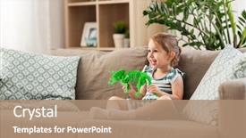  Presentation with dinosaur - Beautiful presentation theme featuring dianousaurs - childhood and people concept backdrop and a coral colored foreground