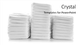  Presentation with baby diapers - Slides enhanced with stack of baby's diapers background and a white colored foreground