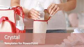  Presentation with diaper - Beautiful slides featuring diaper - woman packing her bag backdrop and a coral colored foreground