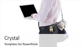  Presentation with modern medicine cardiology concept mixed - Presentation enhanced with diaper bag - businessman with laptop and concept background and a white colored foreground