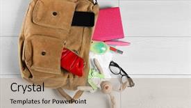  Presentation with maternity - Cool new presentation theme with diaper bag - maternity concept female handbag backdrop and a coral colored foreground