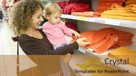  Presentation with diaper - Cool new presentation with diaper bag - mother with baby in shop backdrop and a gold colored foreground