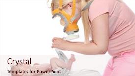  Presentation with diaper - Colorful slides enhanced with diaper changing - hygiene concept young backdrop and a lemonade colored foreground