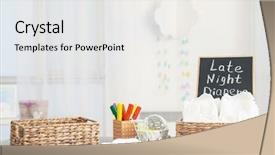  Presentation with diaper - Slide deck featuring diapers for game on table background and a white colored foreground