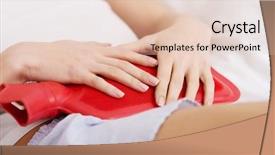  Presentation with bed - Theme enhanced with diarrhea - beautiful caucasian woman lying background and a lemonade colored foreground