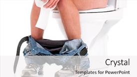  Presentation with toilet - Colorful PPT theme enhanced with diarrhea - man is sitting backdrop and a white colored foreground