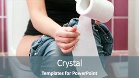  Presentation with toilet - Amazing PPT theme having diarrhea - woman in the toilet backdrop and a ocean colored foreground