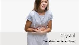  Presentation with beautiful midnight sun over - Colorful slide deck enhanced with diarrhea - young beautiful girl over isolated backdrop and a light gray colored foreground