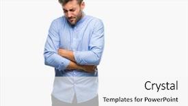  Presentation with stomach disease - Audience pleasing presentation theme consisting of diarrhea - young handsome man over isolated backdrop and a white colored foreground