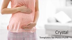  Presentation with pregnant woman - Cool new PPT layouts with diarrhea - young pregnant woman suffering backdrop and a light gray colored foreground