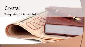  Presentation with fountain pen - Slide deck enhanced with news headline events daily - diary and a fountain pen background and a white colored foreground