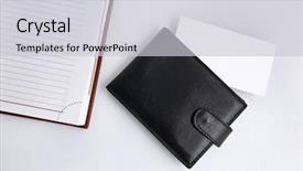  Presentation with business card - Presentation design having diary and card holder background and a light gray colored foreground