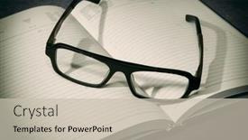  Presentation with vintage diary - Beautiful slide deck featuring diary-and-glasses-vintage-style backdrop and a soft green colored foreground