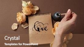  Presentation with diary - Slide deck enhanced with diary or notebook with word background and a tawny brown colored foreground