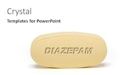  Presentation with pharmaceutical - Slide set enhanced with diazepam-pharmaceutical-medicine-pills-tablet background and a white colored foreground