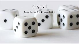  Presentation with roll - Beautiful presentation theme featuring dice isolated on white backdrop and a white colored foreground