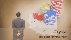  Presentation with poker chips - Presentation design featuring dice life - digital composite of back background and a coral colored foreground
