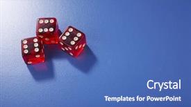  Presentation with blue and red dice - Audience pleasing slides consisting of dice on the blue background backdrop and a  colored foreground
