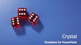  Presentation with blue - PPT layouts consisting of dice on the blue background background and a  colored foreground