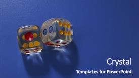  Presentation with blue and red dice - Amazing slide deck having dice on the blue background backdrop and a  colored foreground
